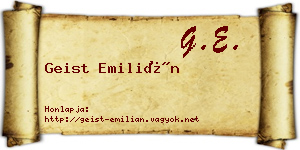 Geist Emilián névjegykártya